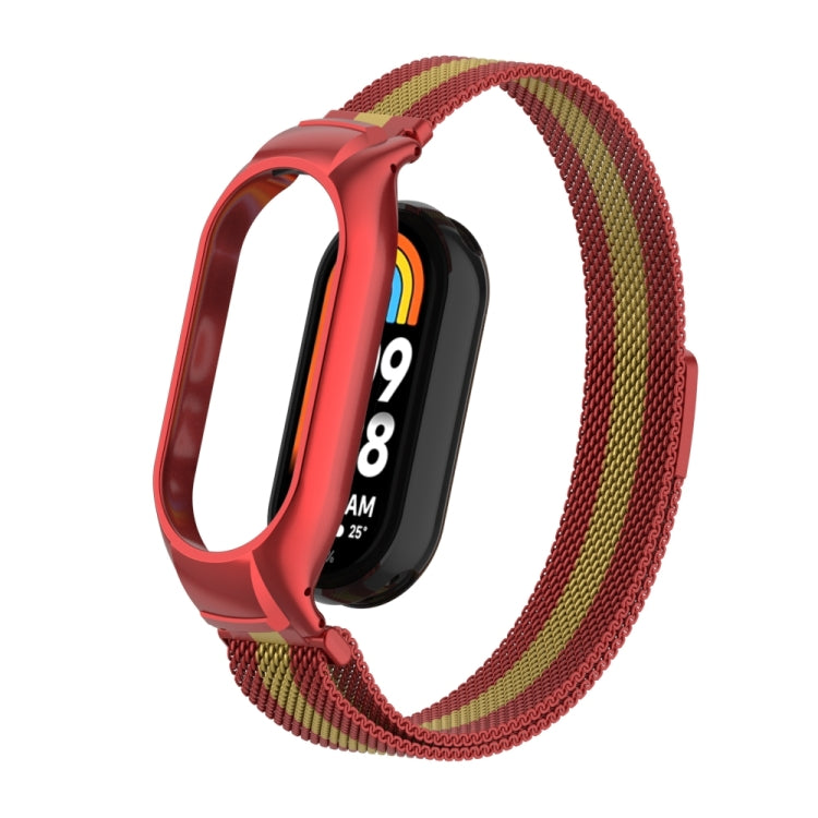 For Xiaomi Mi Band 8 Integrated Metal Case + Milanese Magnetic Watch Band