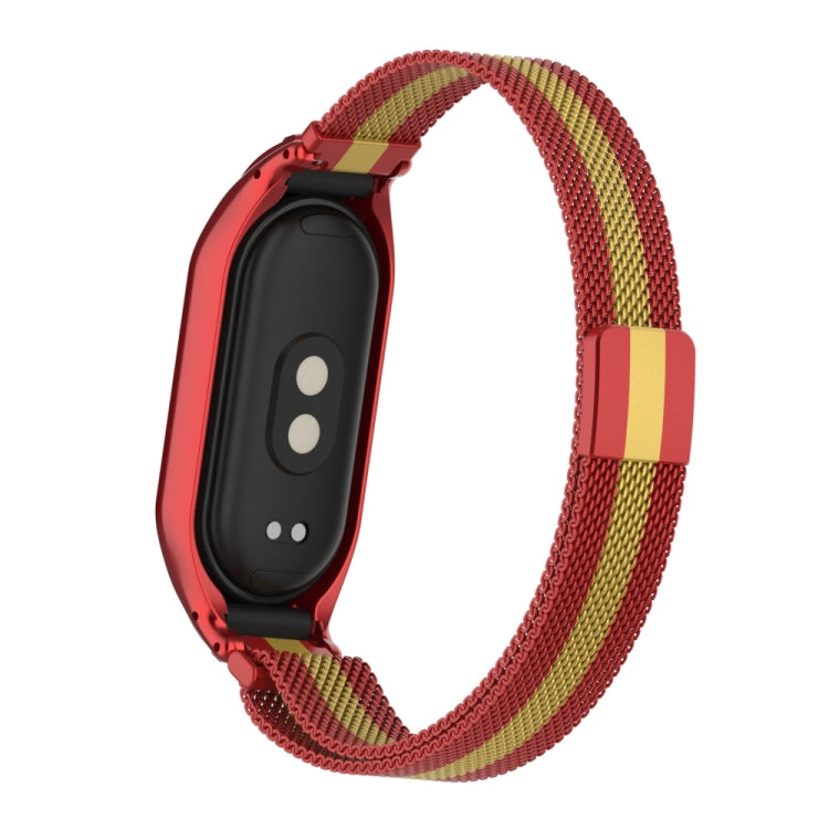 For Xiaomi Mi Band 8 Integrated Metal Case + Milanese Magnetic Watch Band