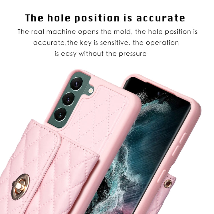 For Samsung Galaxy S22+ 5G Horizontal Metal Buckle Wallet Rhombic Leather Phone Case