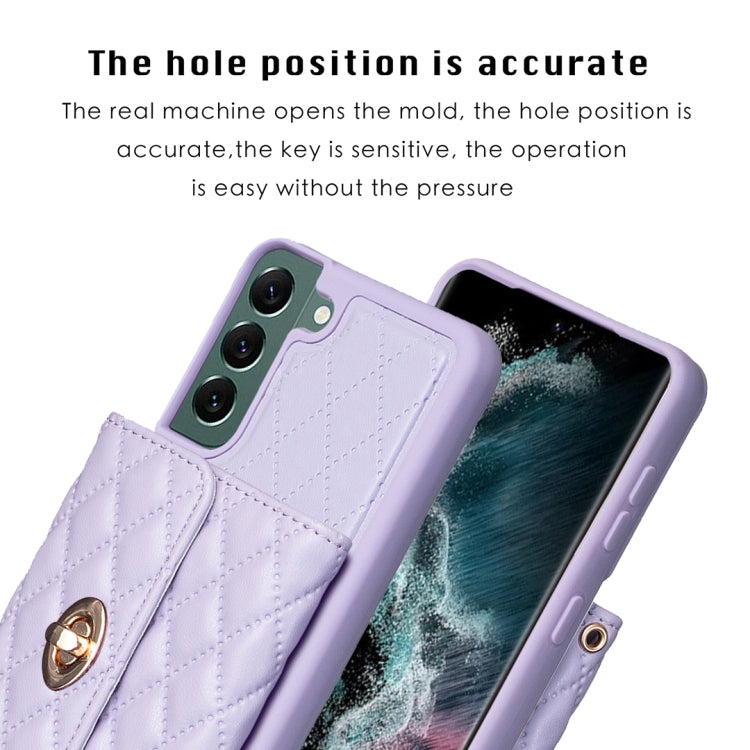 For Samsung Galaxy S22+ 5G Horizontal Metal Buckle Wallet Rhombic Leather Phone Case