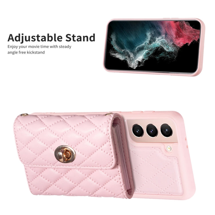 For Samsung Galaxy S21 5G Horizontal Metal Buckle Wallet Rhombic Leather Phone Case