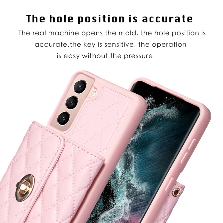 For Samsung Galaxy S21+ 5G Horizontal Metal Buckle Wallet Rhombic Leather Phone Case