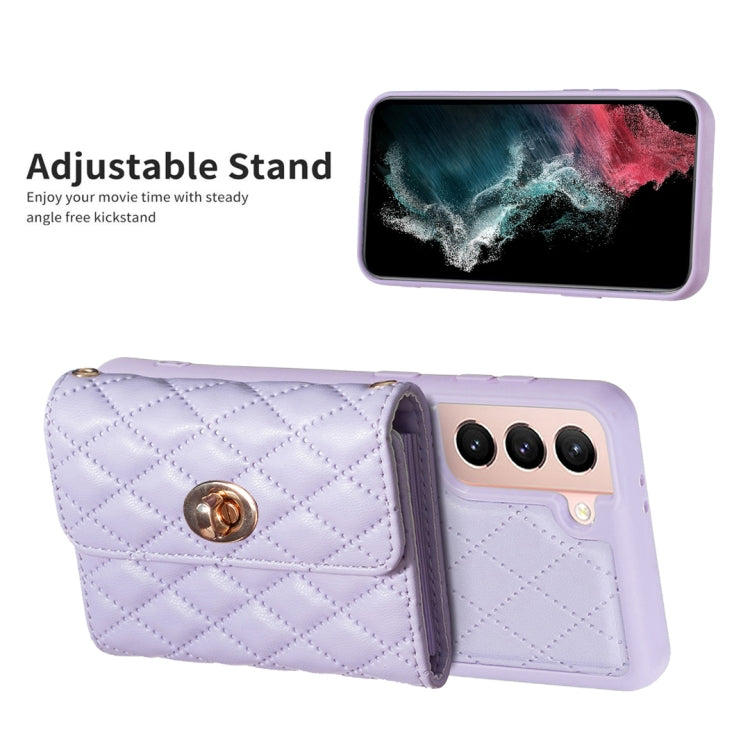 For Samsung Galaxy S21+ 5G Horizontal Metal Buckle Wallet Rhombic Leather Phone Case