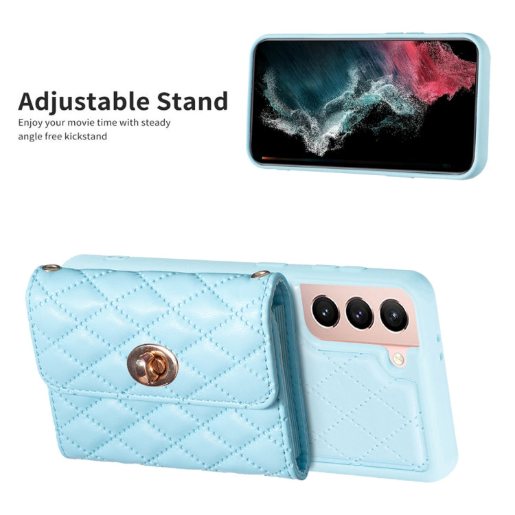 For Samsung Galaxy S21+ 5G Horizontal Metal Buckle Wallet Rhombic Leather Phone Case