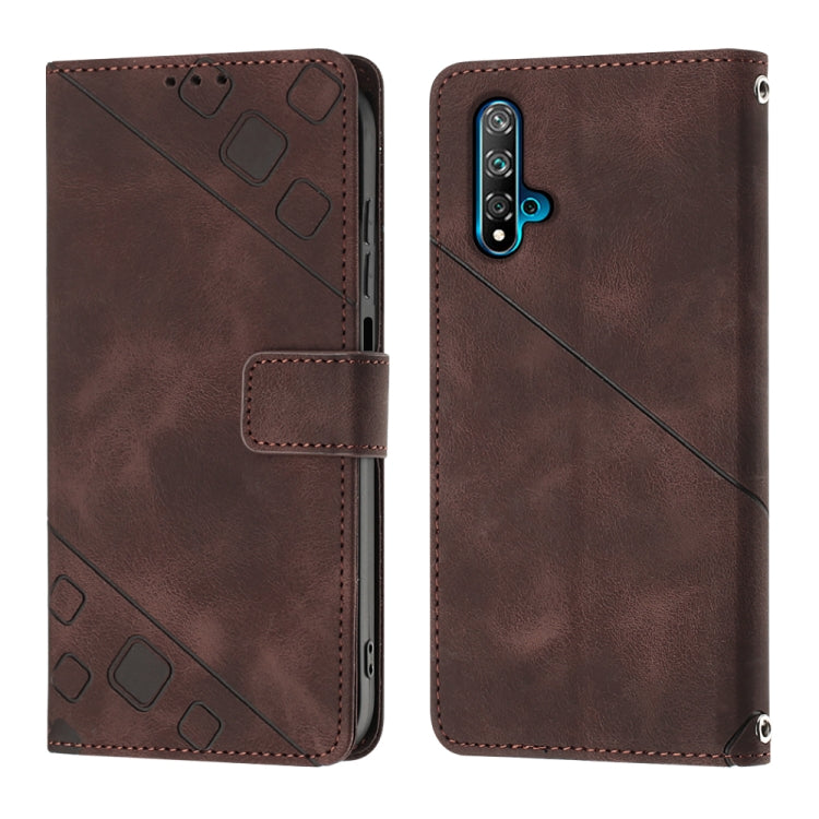 For Huawei nova 5T / Honor 20 Skin-feel Embossed Leather Phone Case
