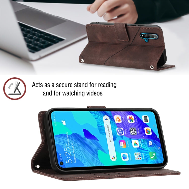 For Huawei nova 5T / Honor 20 Skin-feel Embossed Leather Phone Case