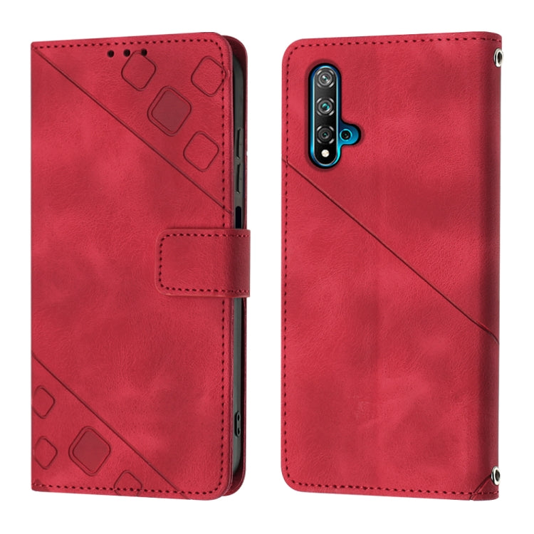 For Huawei nova 5T / Honor 20 Skin-feel Embossed Leather Phone Case
