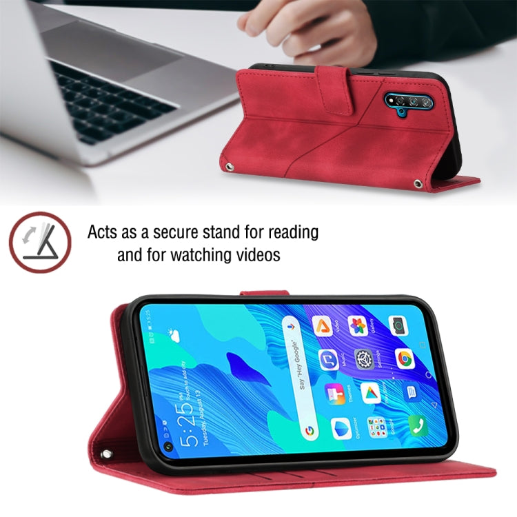 For Huawei nova 5T / Honor 20 Skin-feel Embossed Leather Phone Case