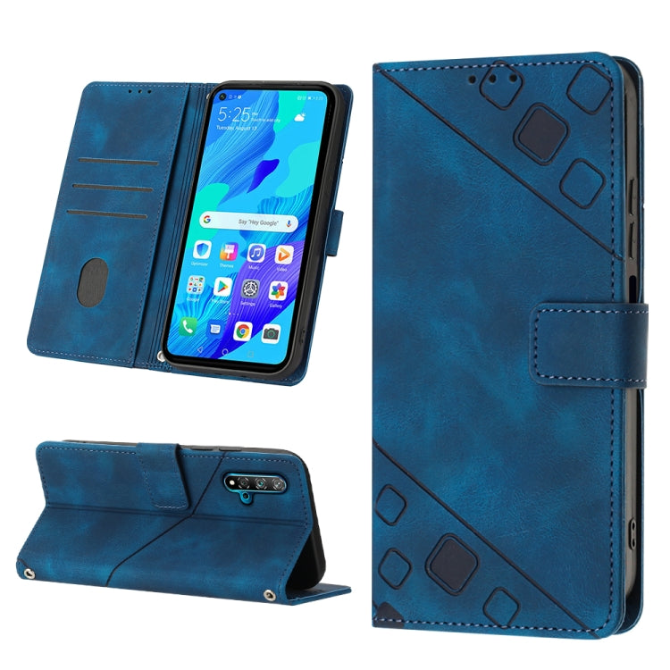 For Huawei nova 5T / Honor 20 Skin-feel Embossed Leather Phone Case