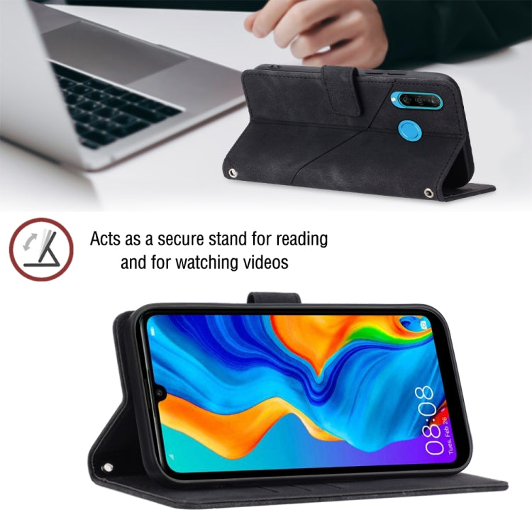 For Huawei P30 lite Skin-feel Embossed Leather Phone Case