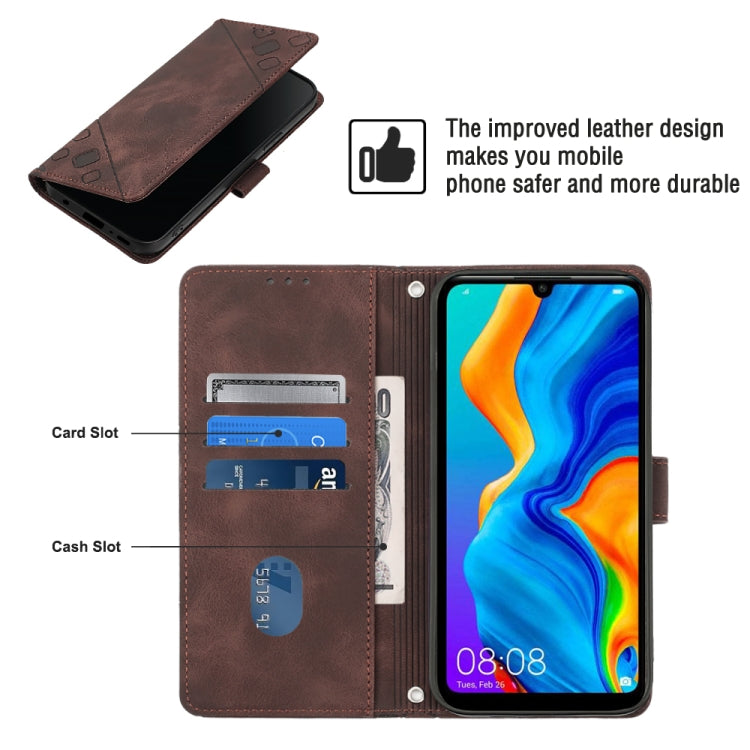 For Huawei P30 lite Skin-feel Embossed Leather Phone Case
