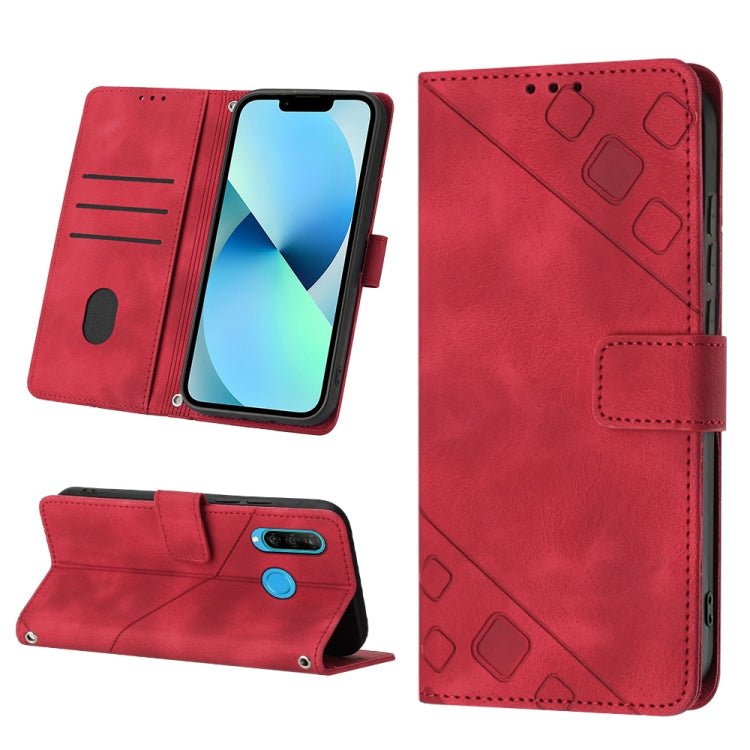 For Huawei P30 lite Skin-feel Embossed Leather Phone Case