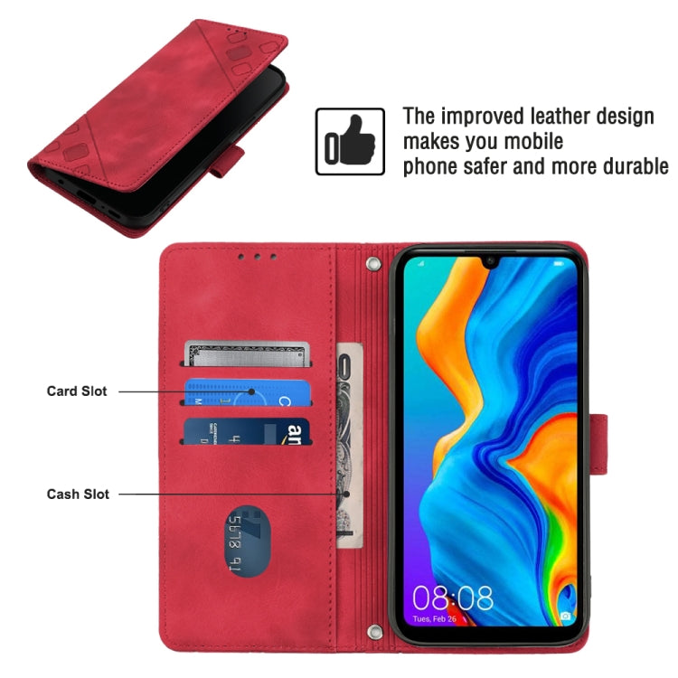 For Huawei P30 lite Skin-feel Embossed Leather Phone Case