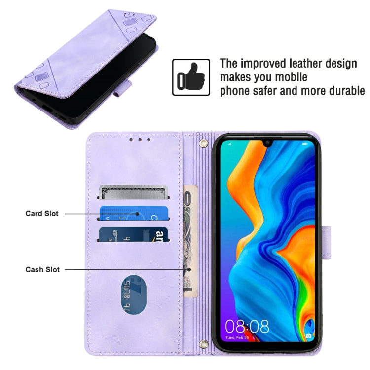 For Huawei P30 lite Skin-feel Embossed Leather Phone Case