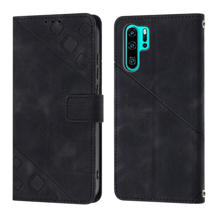 For Huawei P30 Pro Skin-feel Embossed Leather Phone Case