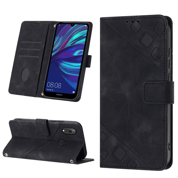For Huawei Y7 2019 / Enjoy 9 Skin-feel Embossed Leather Phone Case