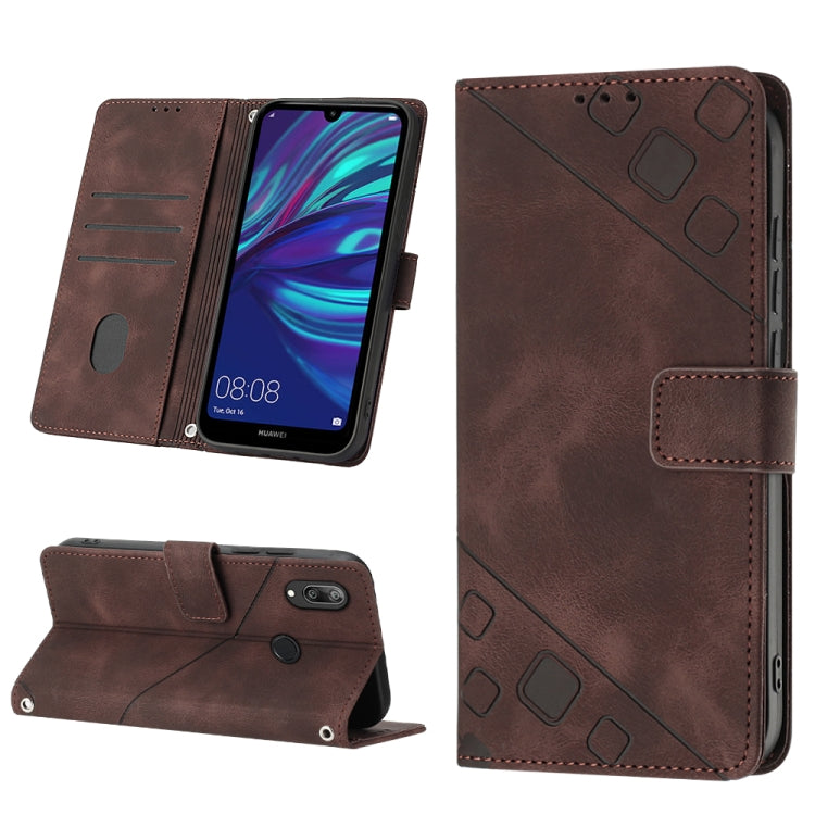 For Huawei Y7 2019 / Enjoy 9 Skin-feel Embossed Leather Phone Case