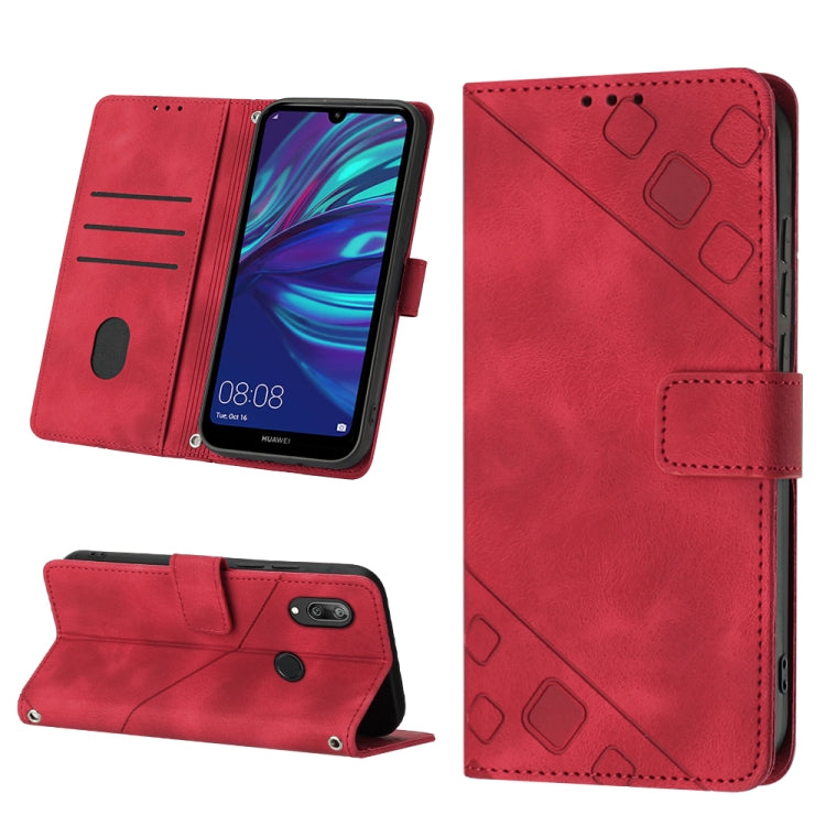 For Huawei Y7 2019 / Enjoy 9 Skin-feel Embossed Leather Phone Case