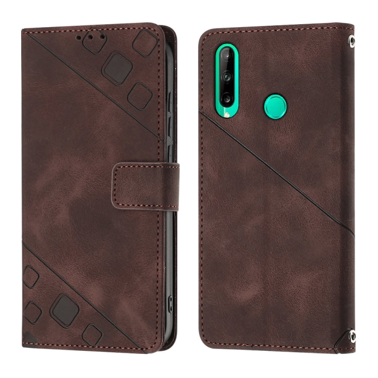 For Huawei Y7p/Honor 9C Global/P40 lite E Skin-feel Embossed Leather Phone Case