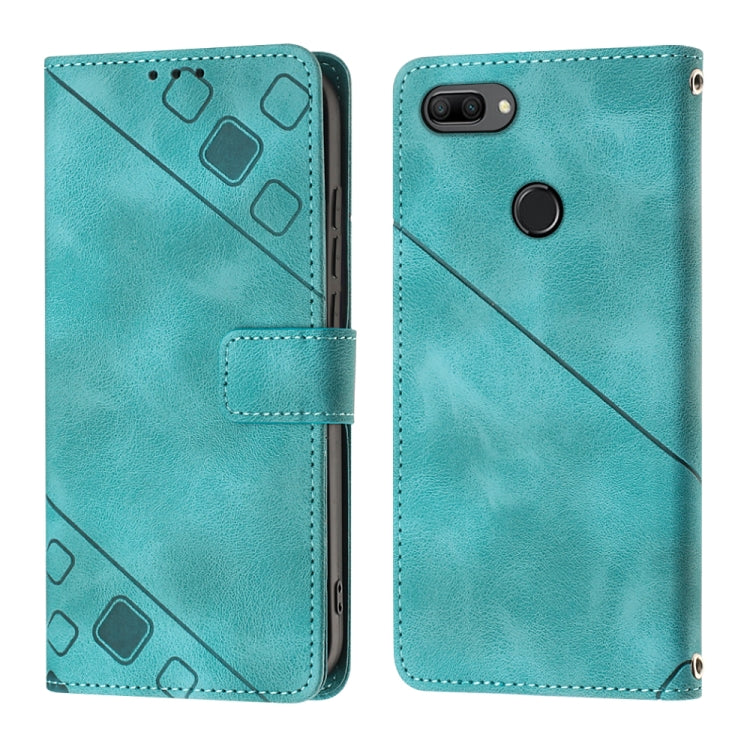 For Huawei Enjoy 7S/Honor 9 Lite/Honor 9i Skin-feel Embossed Leather Phone Case