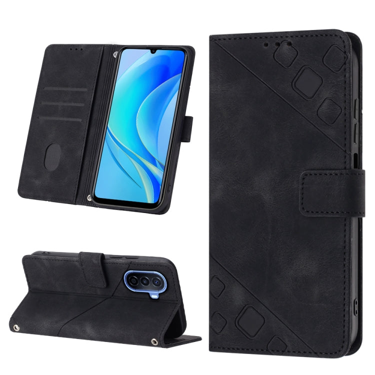 For Huawei Enjoy 50 / nova Y70 Plus Global Skin-feel Embossed Leather Phone Case