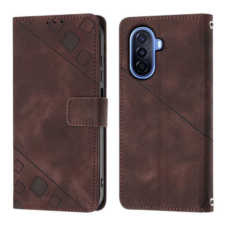 For Huawei Enjoy 50 / nova Y70 Plus Global Skin-feel Embossed Leather Phone Case