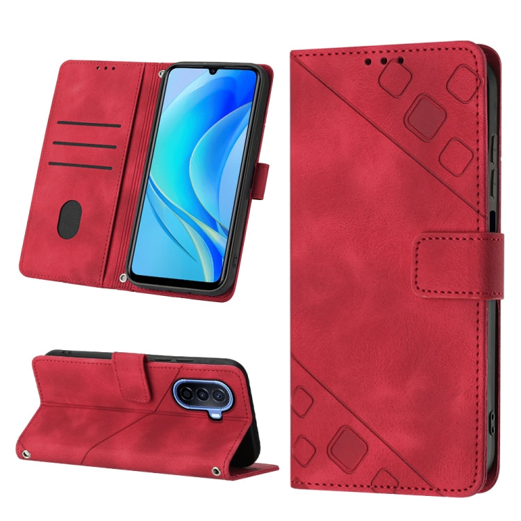 For Huawei Enjoy 50 / nova Y70 Plus Global Skin-feel Embossed Leather Phone Case