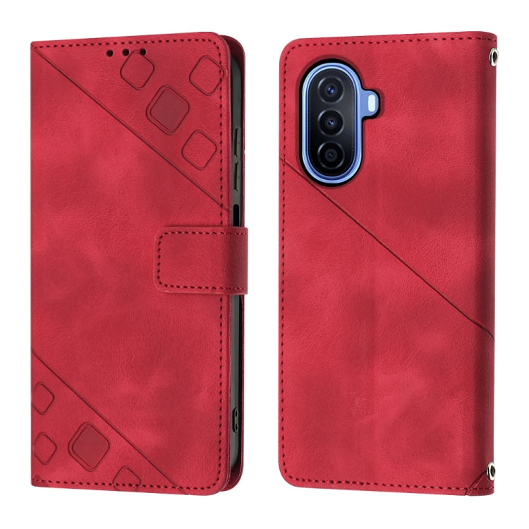 For Huawei Enjoy 50 / nova Y70 Plus Global Skin-feel Embossed Leather Phone Case
