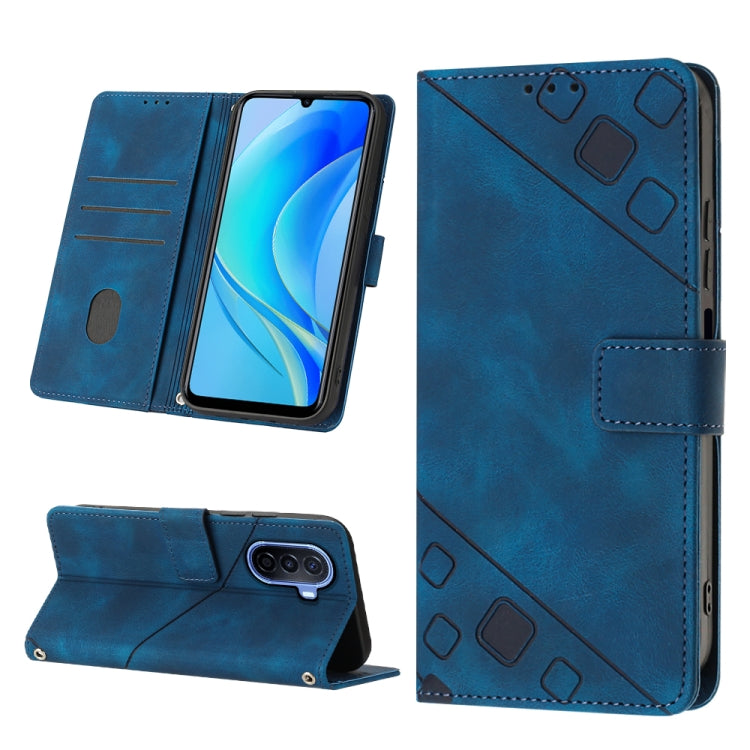 For Huawei Enjoy 50 / nova Y70 Plus Global Skin-feel Embossed Leather Phone Case