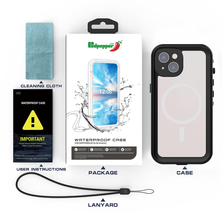 For Samsung Galaxy A54 5G RedPepper Transparent Dot Shockproof Waterproof PC + TPU Phone Case(Black)