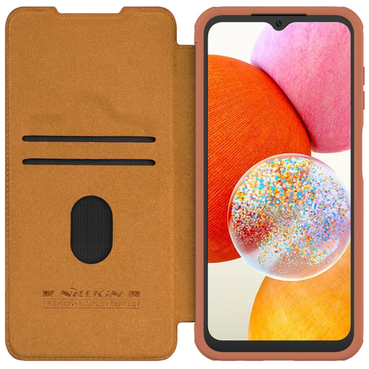 For Samsung Galaxy A14 4G NILLKIN QIN Series Pro Sliding Camera Cover Design Leather Phone Case