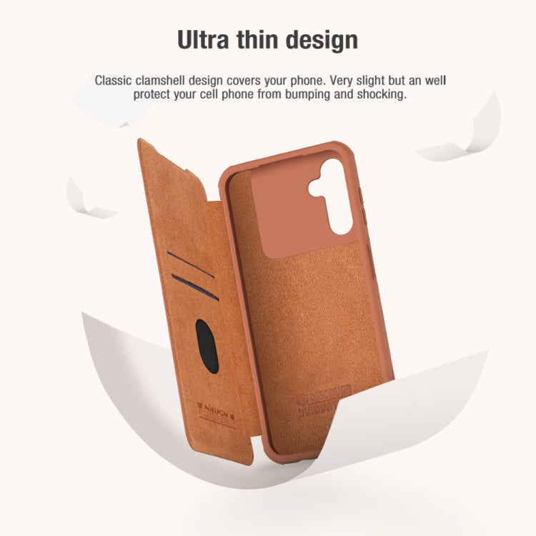 For Samsung Galaxy A14 4G NILLKIN QIN Series Pro Sliding Camera Cover Design Leather Phone Case