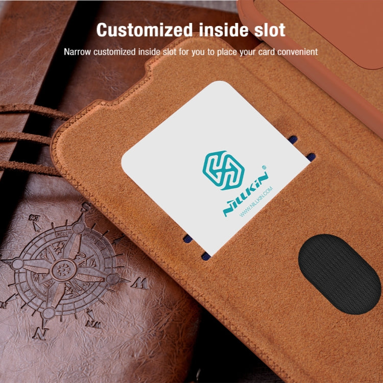 For Samsung Galaxy A14 4G NILLKIN QIN Series Pro Sliding Camera Cover Design Leather Phone Case