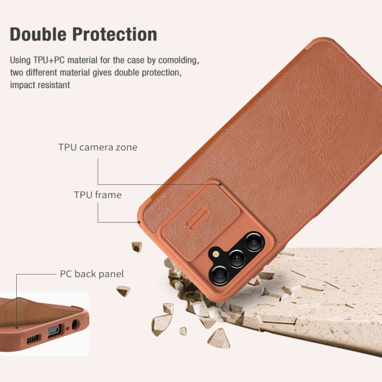 For Samsung Galaxy A14 4G NILLKIN QIN Series Pro Sliding Camera Cover Design Leather Phone Case