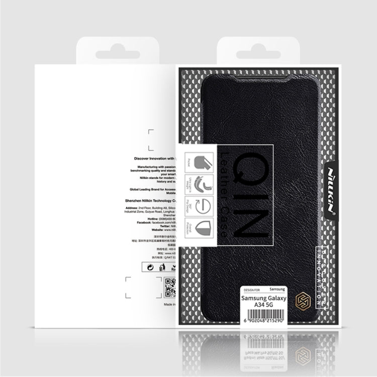 For Samsung Galaxy A34 5G NILLKIN QIN Series Crazy Horse Texture Leather Case