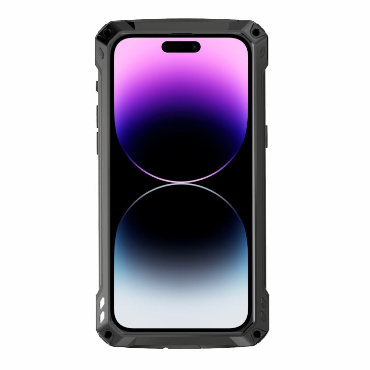 For iPhone 14 Pro RedPepper Silver Shield Series All-inclusive Lens Metal Phone Case