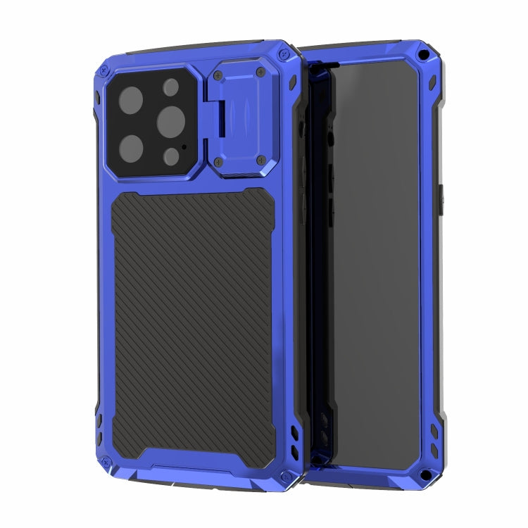 For iPhone 14 Pro RedPepper Silver Shield Series All-inclusive Lens Metal Phone Case