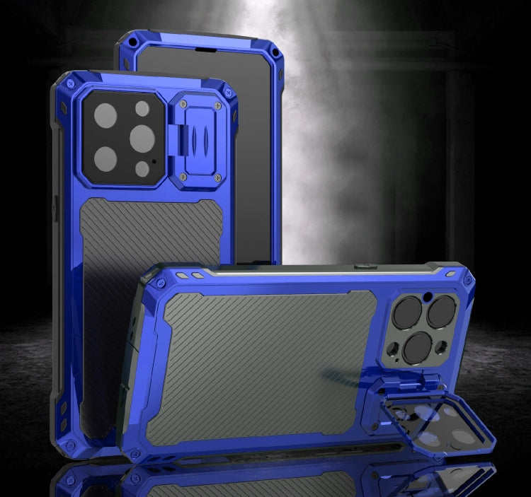 For iPhone 14 Pro RedPepper Silver Shield Series All-inclusive Lens Metal Phone Case
