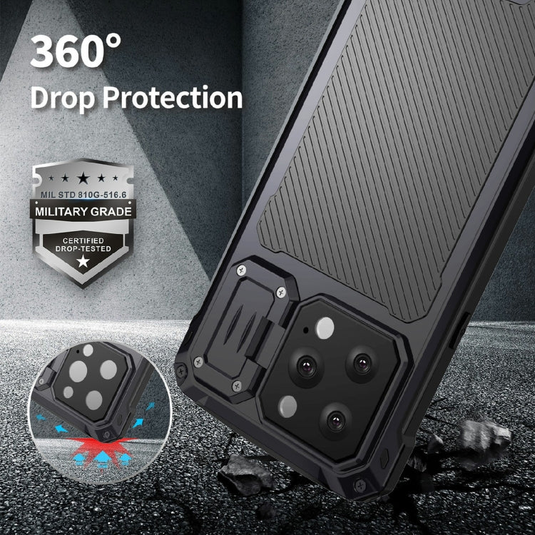 For iPhone 14 Pro RedPepper Silver Shield Series All-inclusive Lens Metal Phone Case