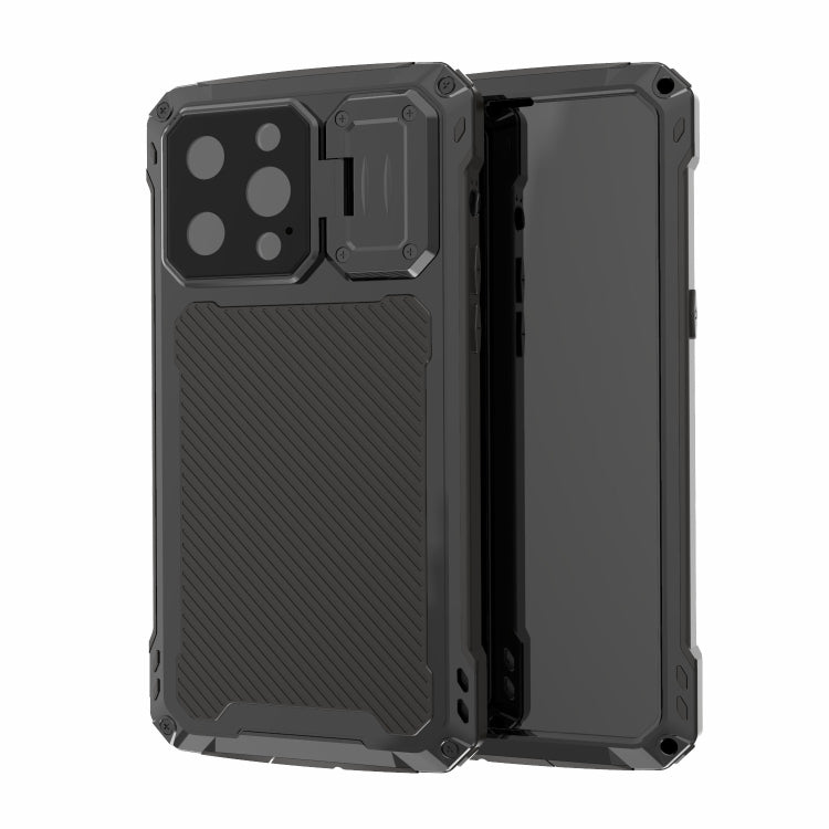 For iPhone 14 Pro Max RedPepper Silver Shield Series All-inclusive Lens Metal Phone Case
