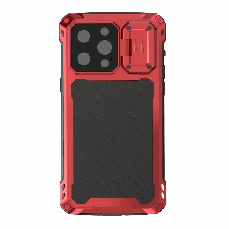 For iPhone 14 Pro Max RedPepper Silver Shield Series All-inclusive Lens Metal Phone Case