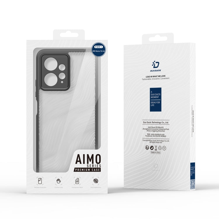 For Xiaomi Redmi Note 12 4G Global DUX DUCIS Aimo Series TPU + PC Frosted Feel Phone Case(Black)