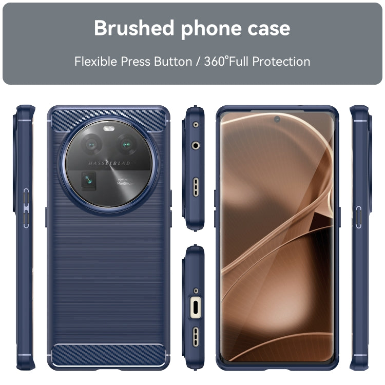 For OPPO Find X6 5G Brushed Texture Carbon Fiber TPU Phone Case