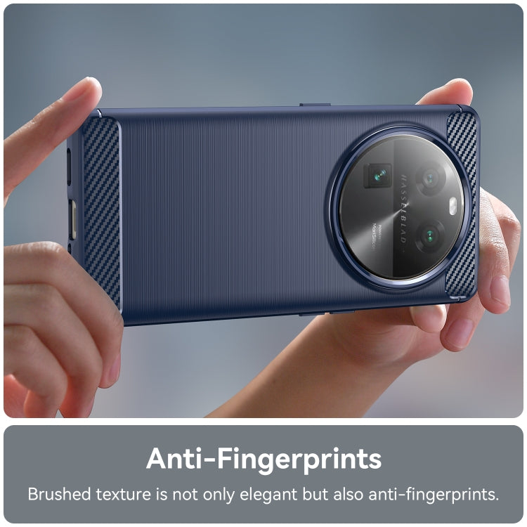 For OPPO Find X6 5G Brushed Texture Carbon Fiber TPU Phone Case