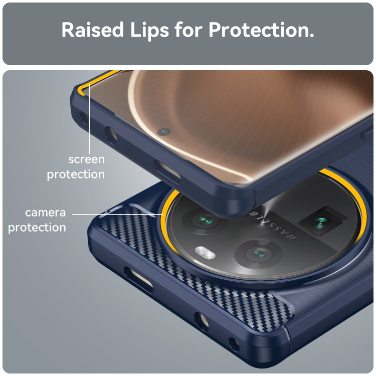 For OPPO Find X6 5G Brushed Texture Carbon Fiber TPU Phone Case