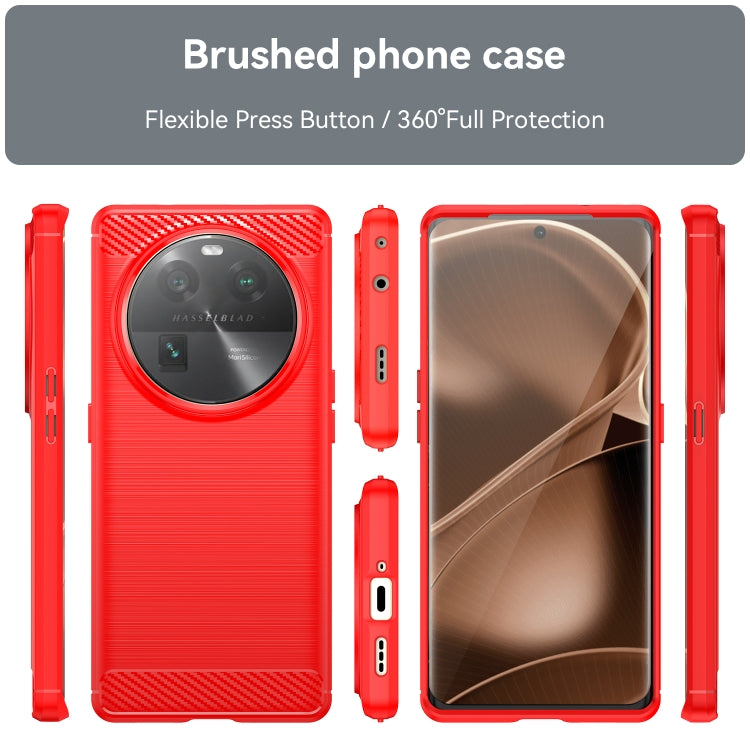 For OPPO Find X6 5G Brushed Texture Carbon Fiber TPU Phone Case