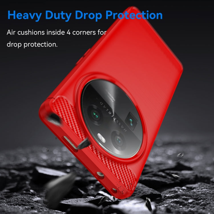 For OPPO Find X6 5G Brushed Texture Carbon Fiber TPU Phone Case