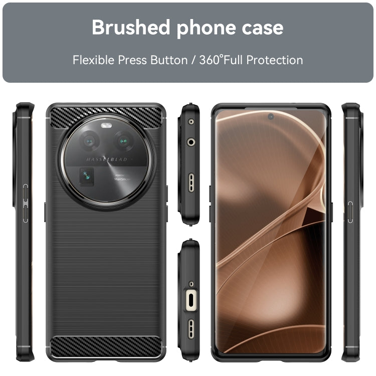 For OPPO Find X6 5G Brushed Texture Carbon Fiber TPU Phone Case