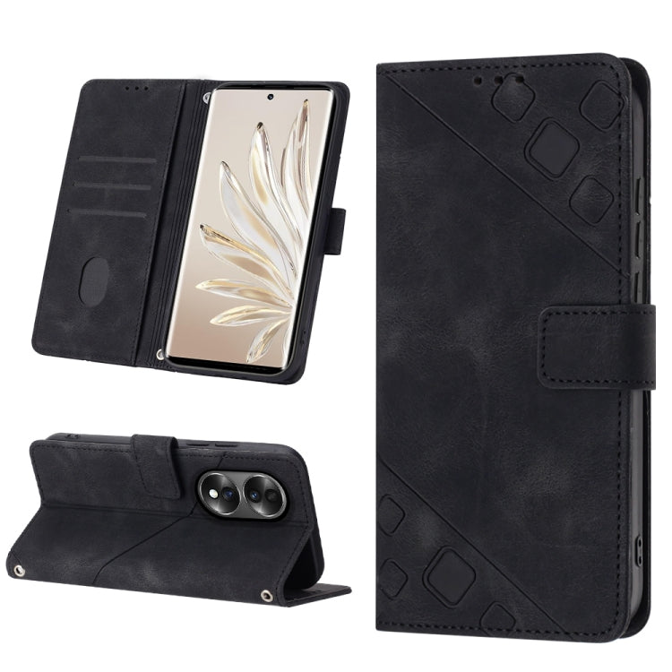 For Honor 70 Skin-feel Embossed Leather Phone Case