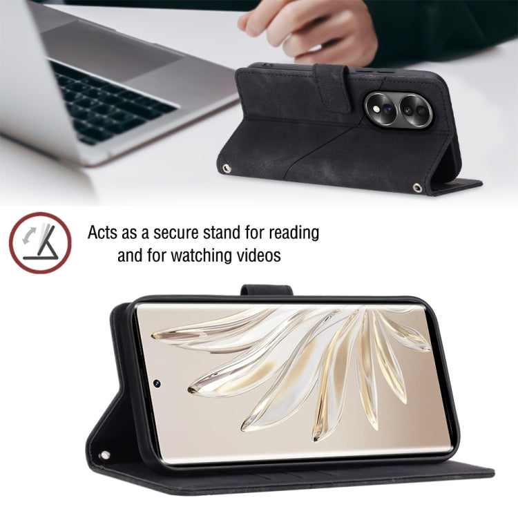 For Honor 70 Skin-feel Embossed Leather Phone Case